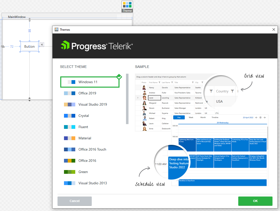 Set Windows 11 theme (NoXaml)