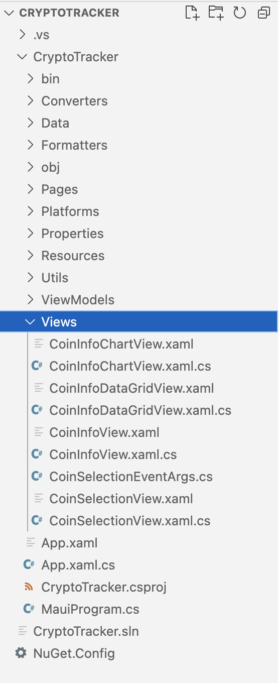 CryptoTracker views list