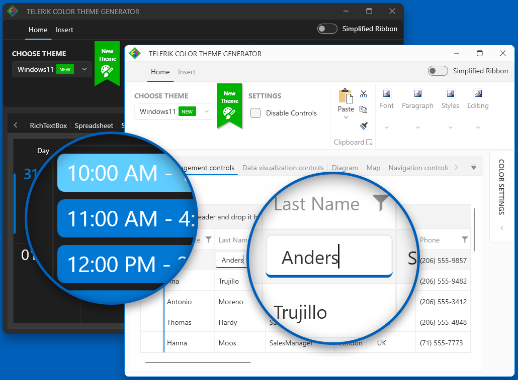 Windows 11 ScheduleView and GridView Zoomed