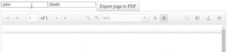 ClientExportManager to PdfViewer In two separate fields, 'John' and
