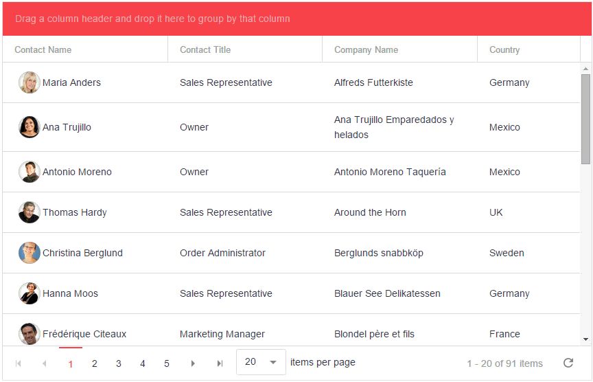 kendo ui grid with nova kendo ui grid with nova