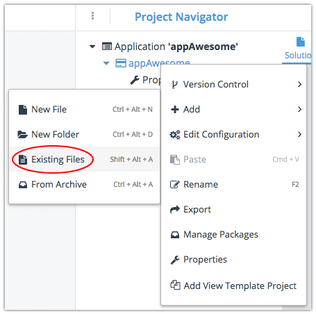 telerik platform add existing files telerik platform add existing files