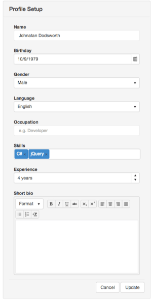 A responsive form with Kendo UI Controls