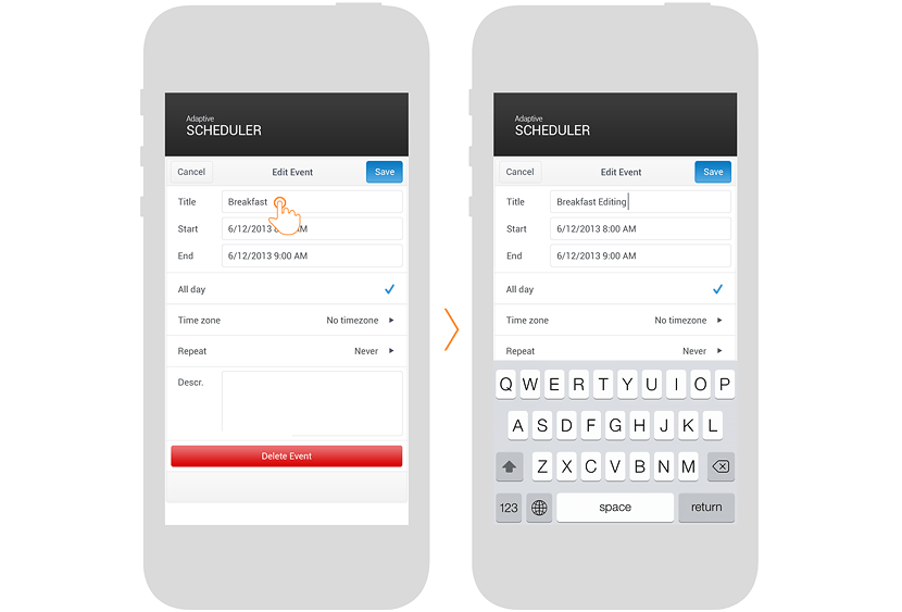 Scheduler Editing on Mobile