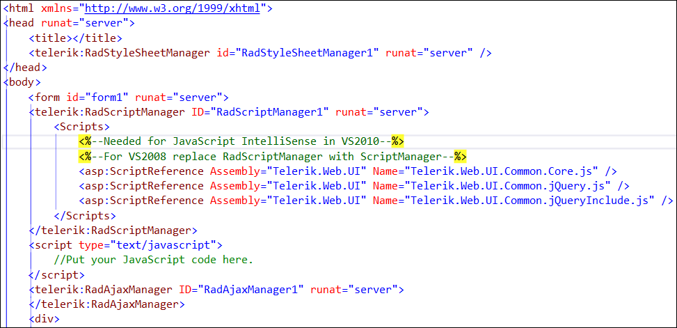 VS 2012 Default.aspx Markup