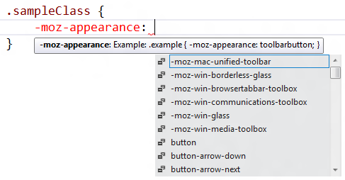 CSS Intellisense