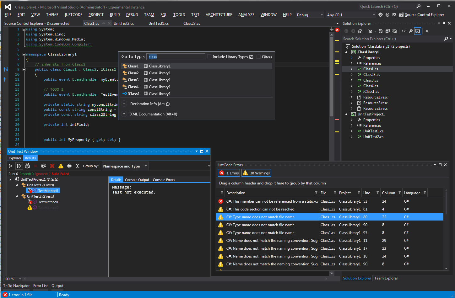 JustCode dark theme