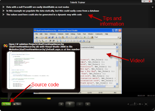 Telerik Trainer screenshot