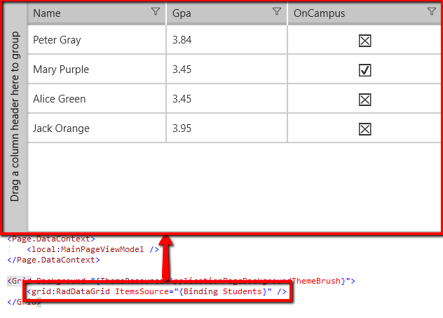 Telerik UI for UWP - RadDataGrid Telerik UI for UWP - RadDataGrid