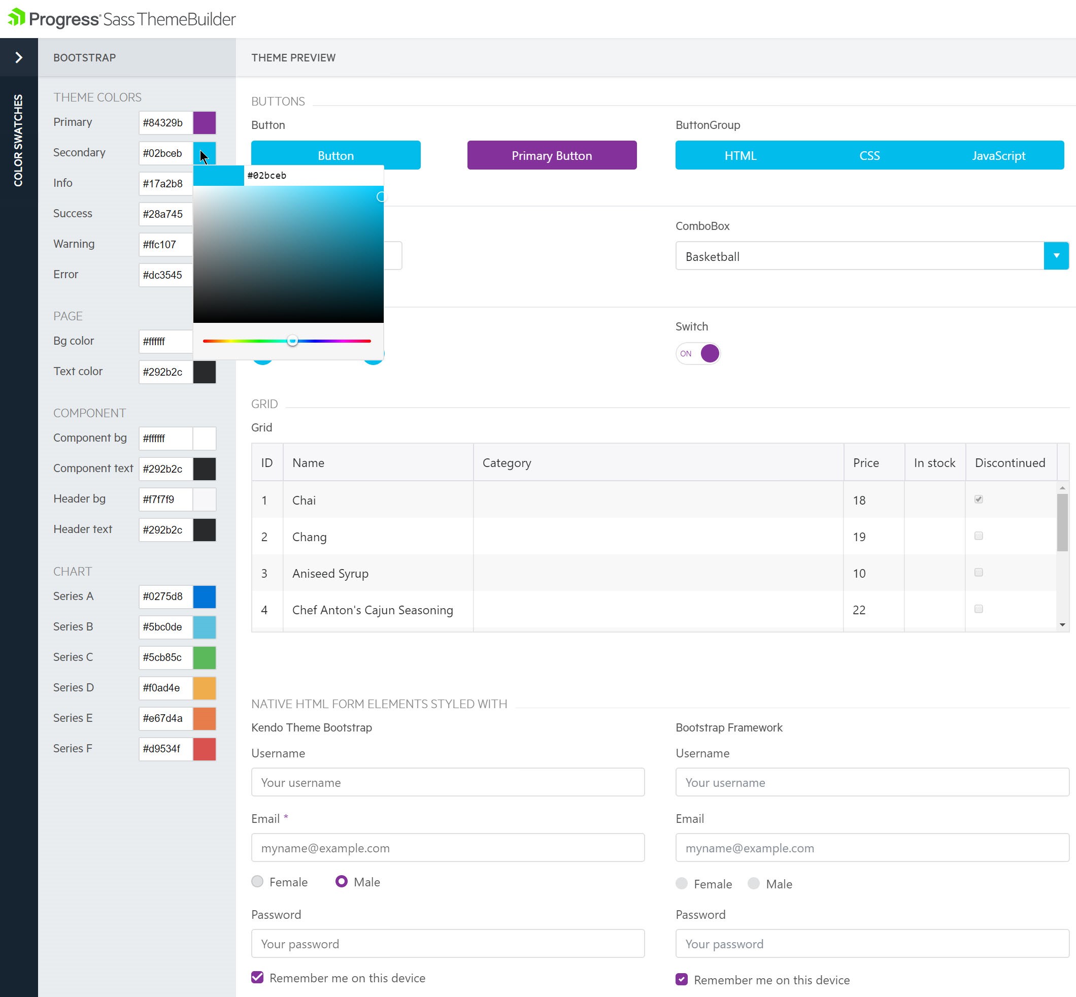 Saas ThemeBuilder Color Picker Saas ThemeBuilder Color Picker