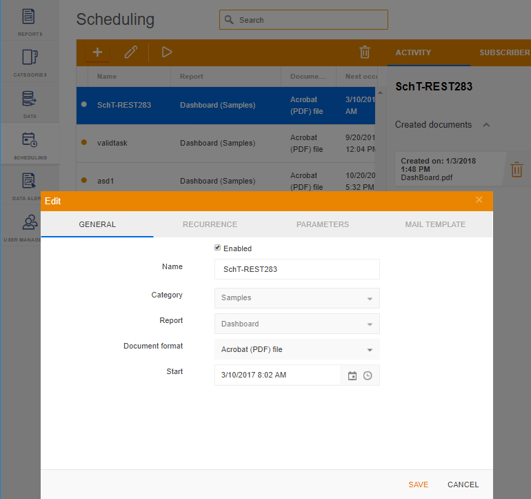 Telerik Report Server - Scheduling Telerik Report Server - Scheduling