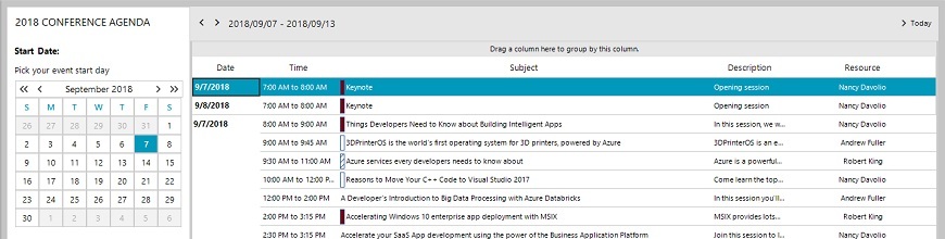 Present Schedules at a Glance with the New WinForms Scheduler Agenda View_870x220