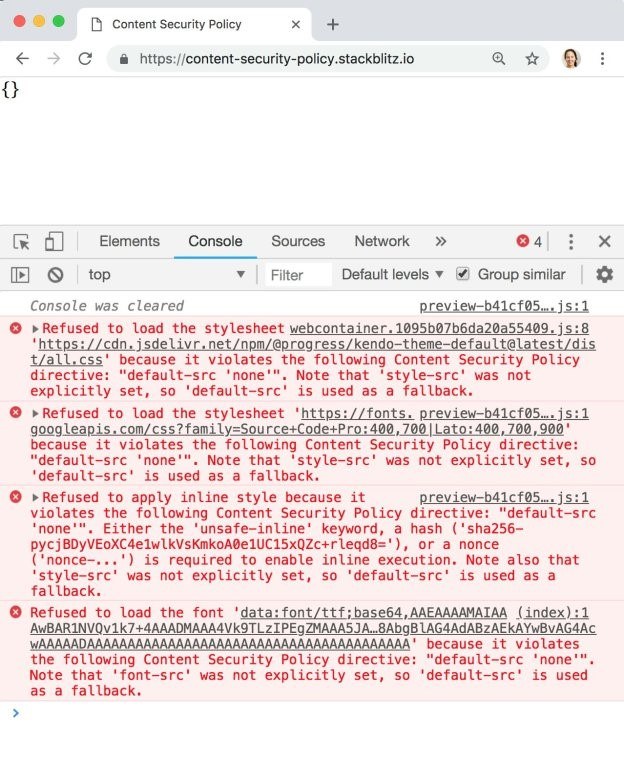 Content Security Policy Errors Content Security Policy Errors