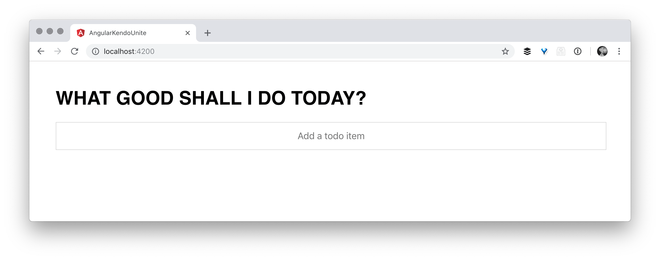 screenshot of app with title and todo input