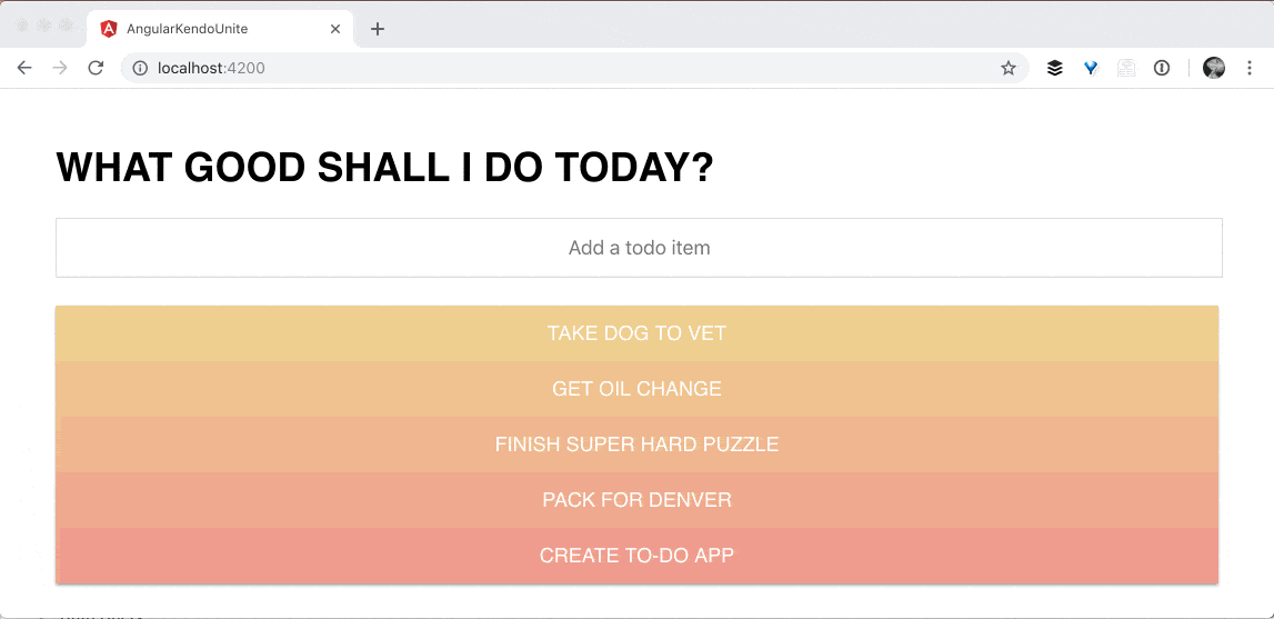 screenshot of app with styled to do items