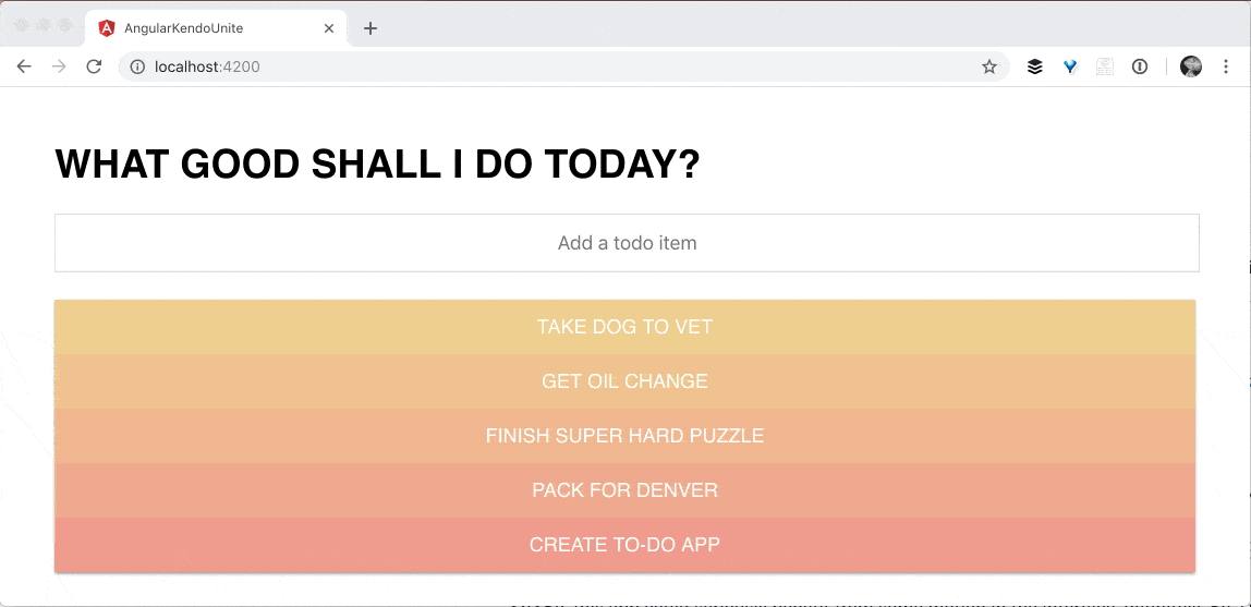 Custom Angular Animations in Our Kendo UI To-Do App