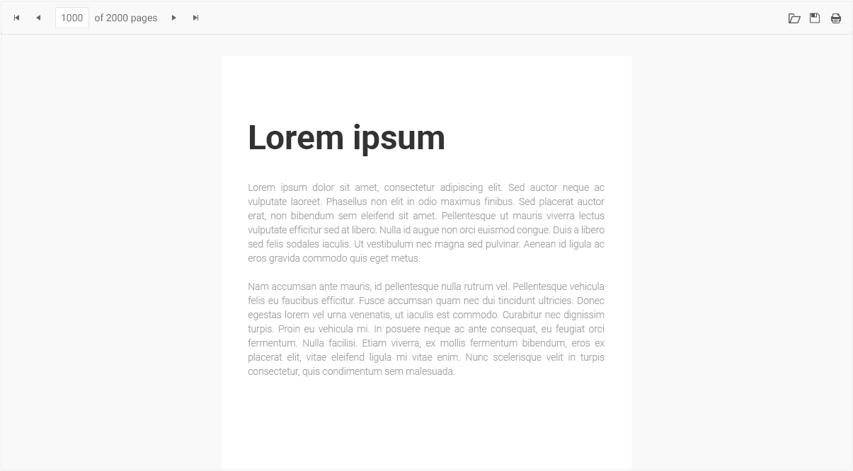 jQuery PDF Viewer jQuery PDF Viewer component with lorem ipsum pdf content