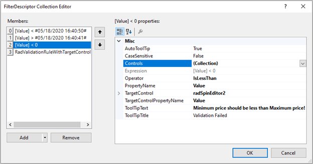 Defining Two More RadValidationRuleWithTargetControl Items 1