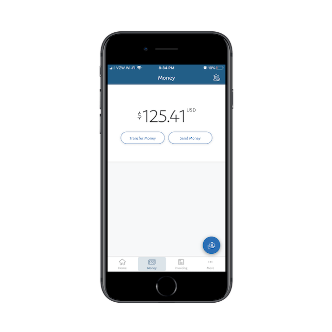 The total money sitting in the PayPal account for transfer or payment is $125.41 USD>