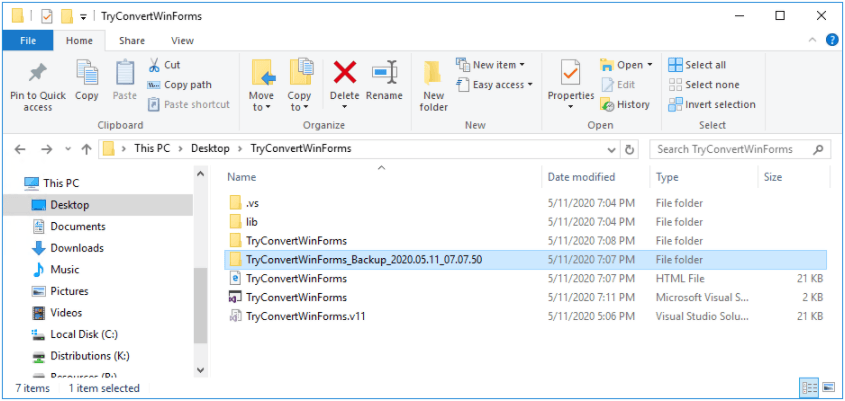 Backup Folder Location