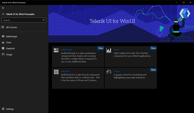 Telerik WinUI Examples App Telerik WinUI Examples App