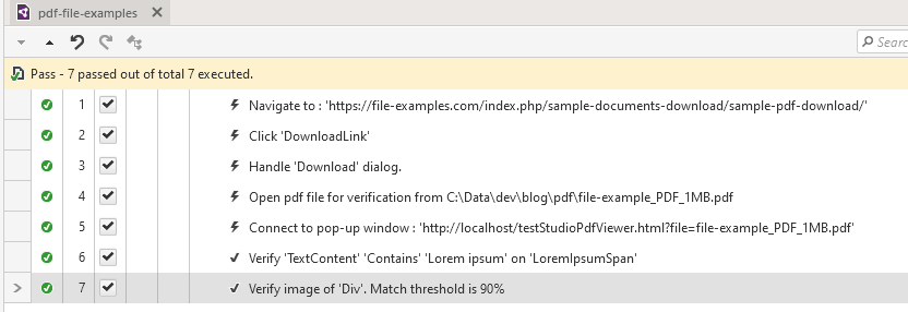Quick and Successful Test Execution Automate PDF - successfully passed test steps