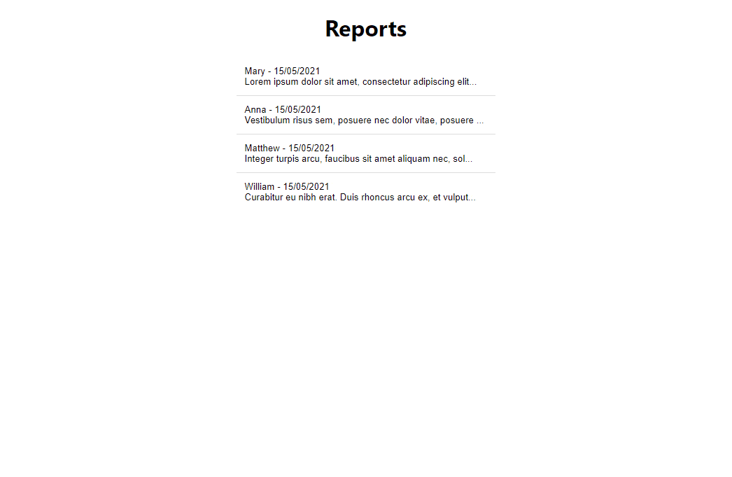 KendoReact Window reports list KendoReact Window reports list. Four reports are listed. We open Mary. It pops up a window. Then we minimize it, so only its header shows, and it gets dragged to the side. Similar is done with Anna. Then Matthew is opened and maximized, taking up the whole window; then it is minimized and closed. Then William is opened, the 'archive report' button is clicked, and then its window closed; it's reopened and the button is now labeled 'unarchive report' and it is clicked.