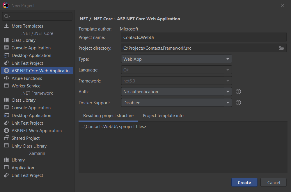 Create new Web Application - Rider Create new Web Application - Rider