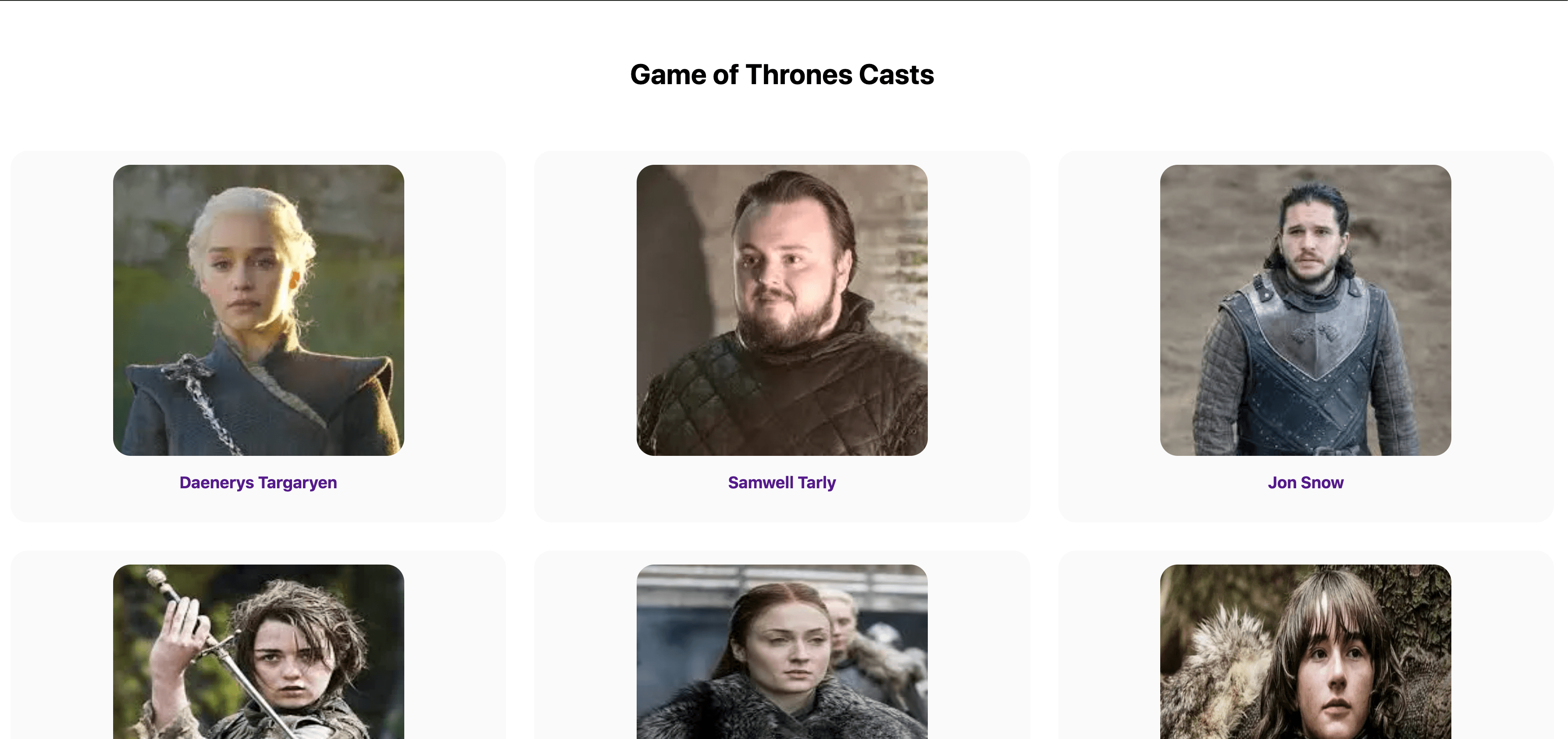 characters of Game of Thrones A list of characters of Game of Thrones