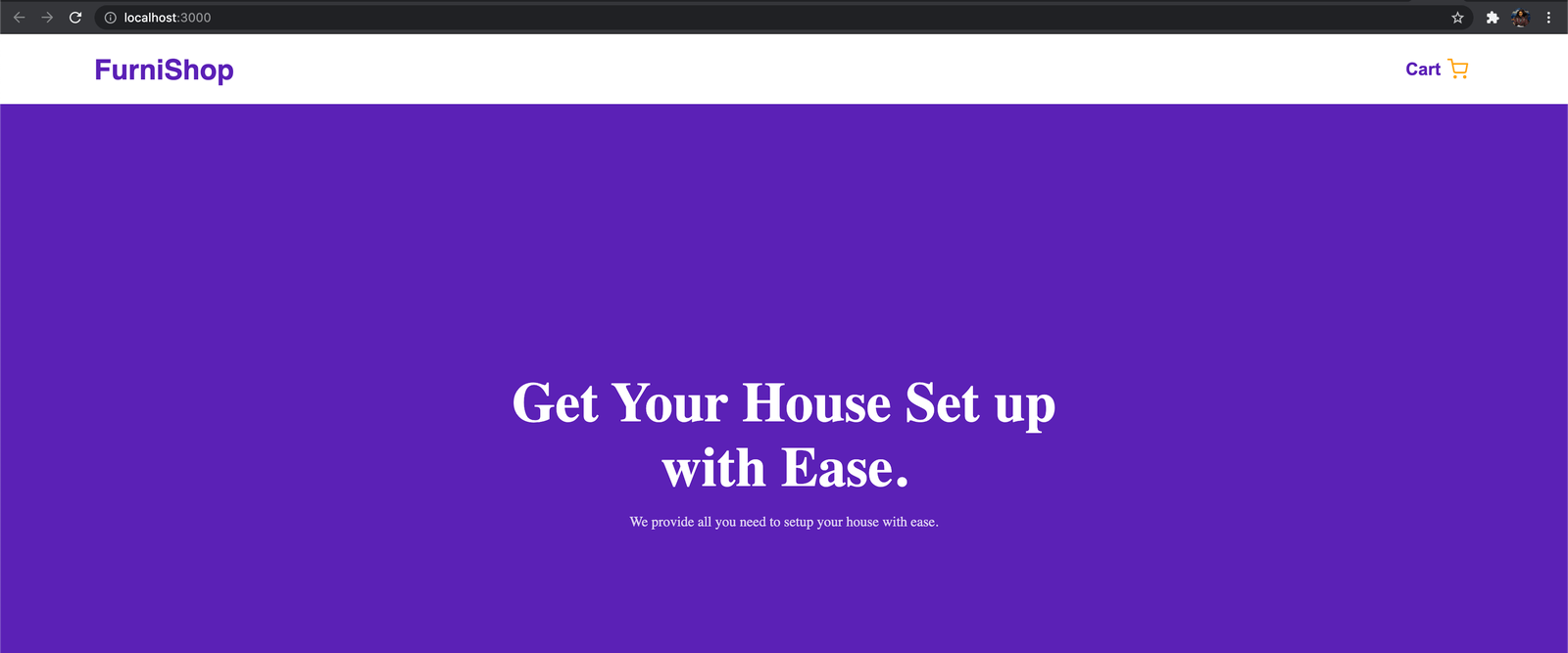 screenshot of homepage on localhost A screenshot of our homepage on localhost