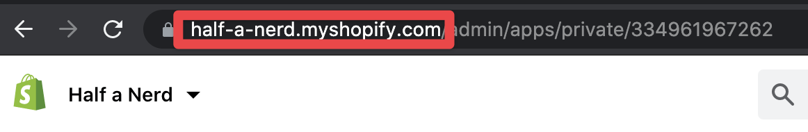 Shopify admin URL link Shopify admin URL link