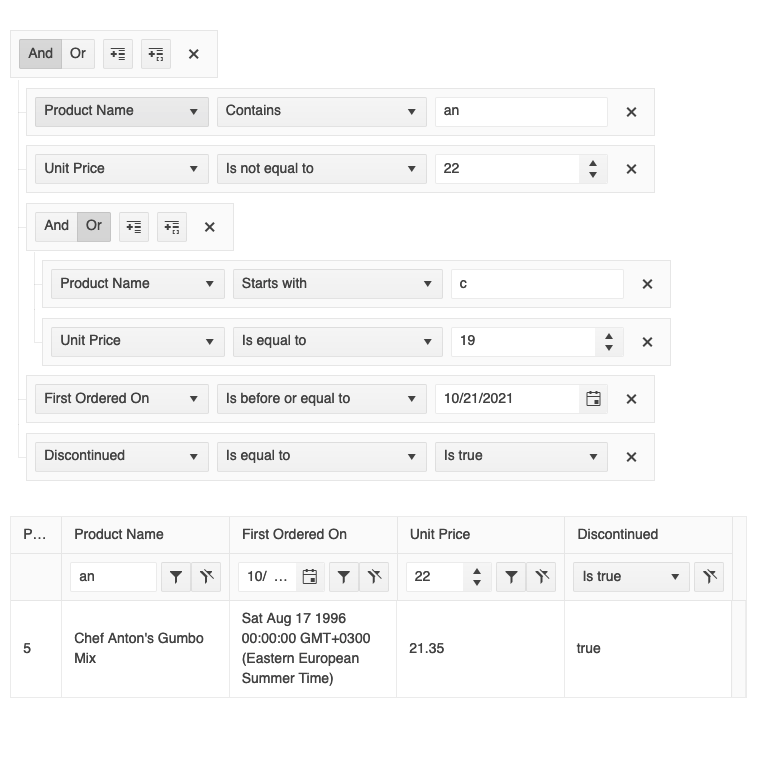 Kendo UI for Vue Filter Component Kendo UI for Vue Filter Component
