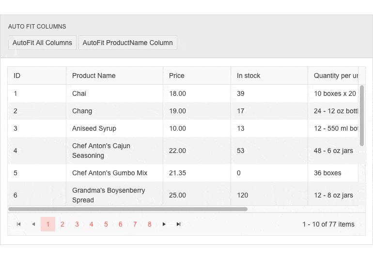 Telerik UI for Blazor Data Grid Autofit Columns Telerik UI for Blazor Data Grid Autofit Columns