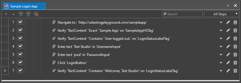 Login test case without verifications Creating end-to-end tests in Test Studio