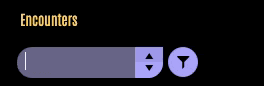 React Data Grid filter preset React Data Grid filter preset showing the relevant filter in Encounters column with an incrementing/decrementing number filter