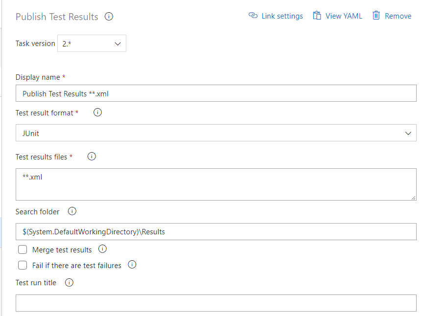 Populate the junit results to the pipeline build summary