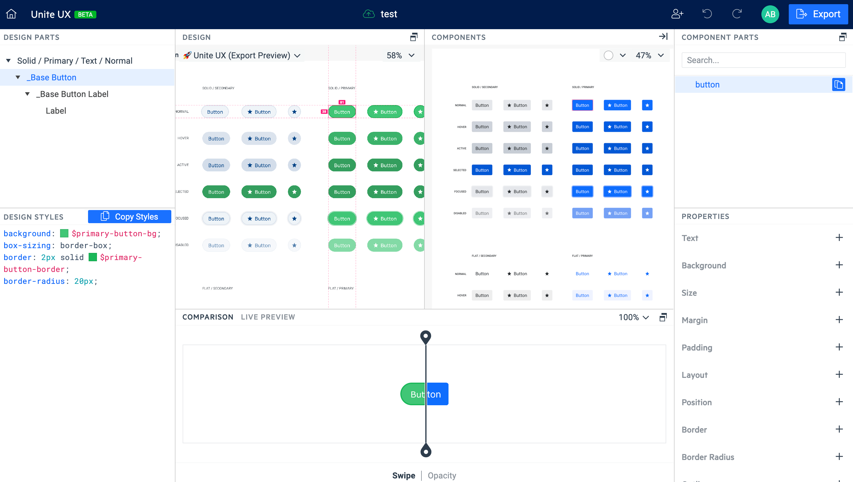 Unite UX design handoff tool With Unite UX, designers can instantly handoff their UI designs to web developers without the need for redlines.