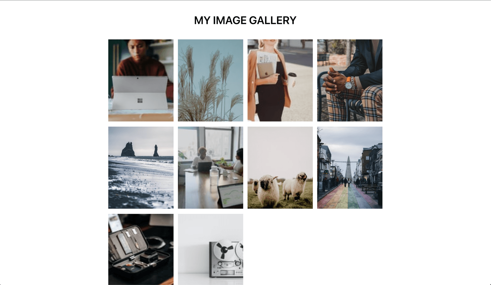 grid of images from unsplash Screenshot of a grid of images from unsplash