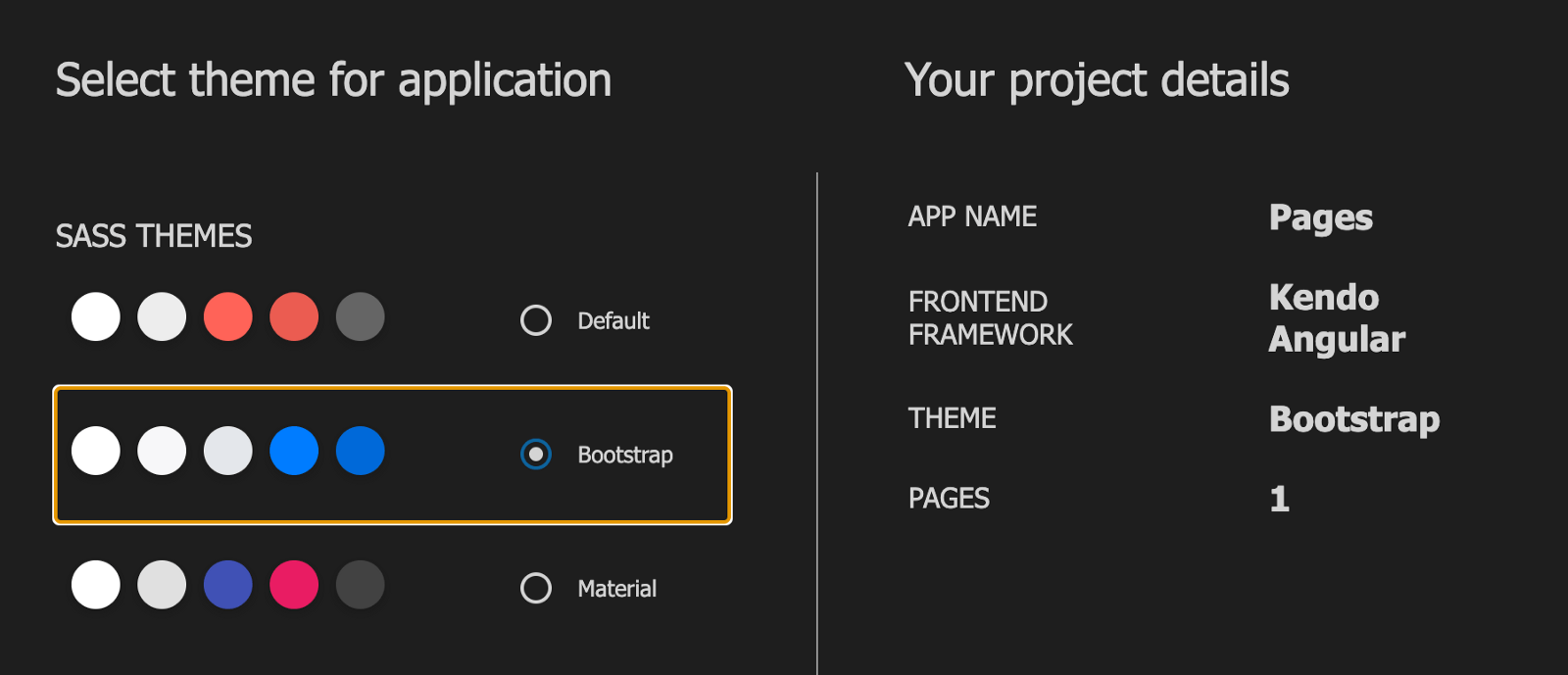 kendo-ui-wizard-theme kendo-ui-wizard-theme default, bootstrap, material