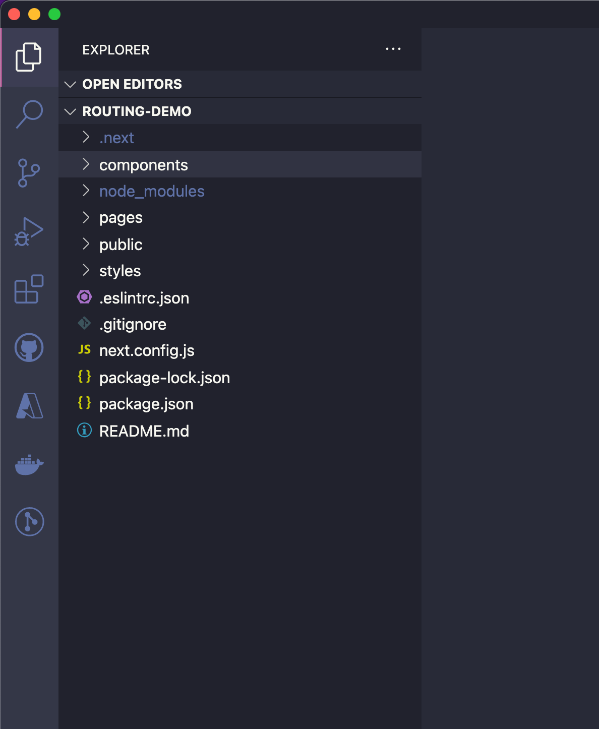 An image showing Next.js folder structure Next.js folder structure