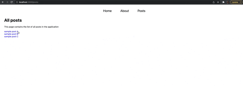 A gif showing a Next.js imperative navigation Next.js imperative navigation