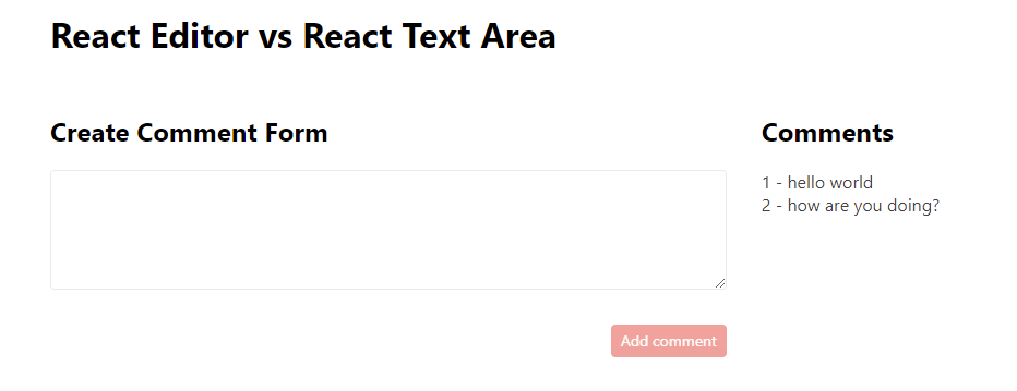 React Text Area React Text Area