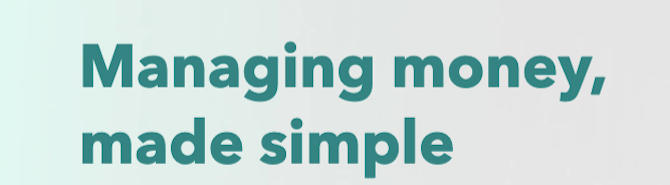 Mint website header text A snapshot of the header text found on the Mint.com homepage hero image. It’s in a green font against a green/gray gradient background and reads “Managing money, made simple”.