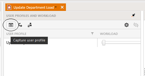 Add-User-profile-Button A close up view of the User Profiles pane with the first icon on the pane’s toolbar (a camera in a square) circled. A tooltip below the icon reads “Capture User Profile”