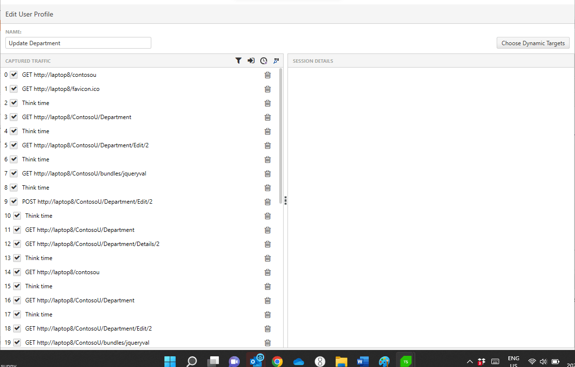 Modifying Your Load Test User Profile