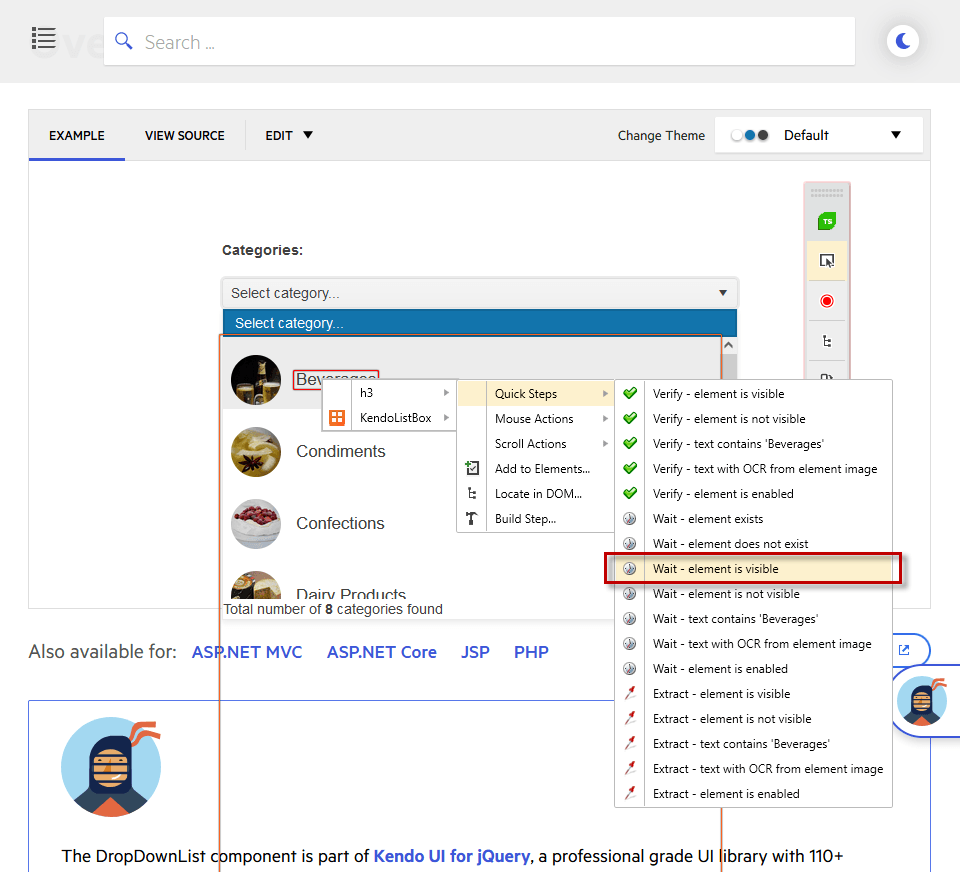 Verify that an element is visible on screen