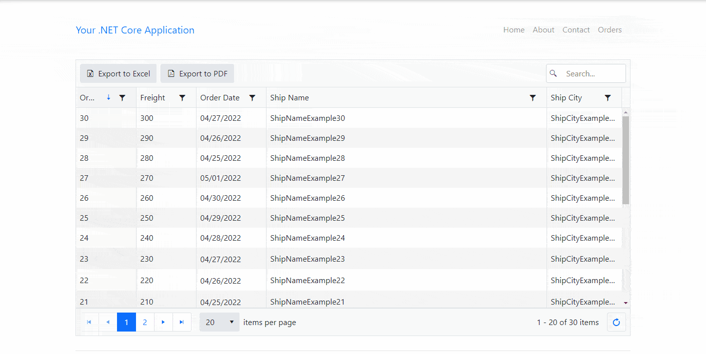 Filtering the data