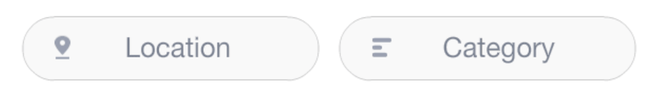 form-field-labels-inside Form fields for location and category have both an icon and the word label inside the field box in light gray. When highlighted, the boxes will be blank and the user to remember expected to remember what was to go inside