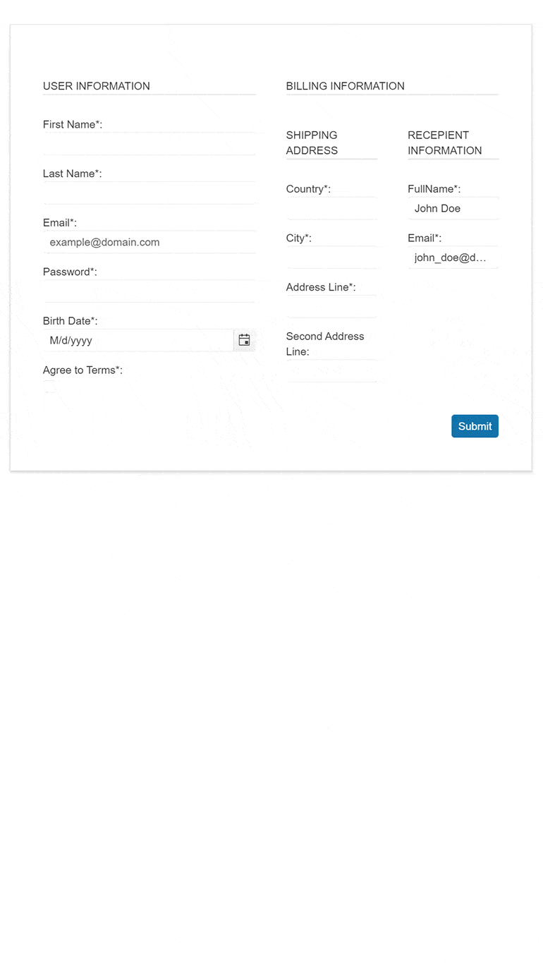 Responsive form layouts Form responsive to different screen sizes