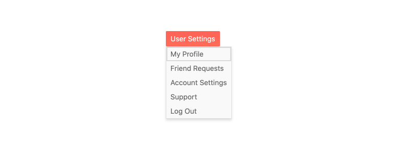 jQuery DropDownButton jQuery DropDownButton - User Settings button shows menu with My Profile, Friend Requests, etc.